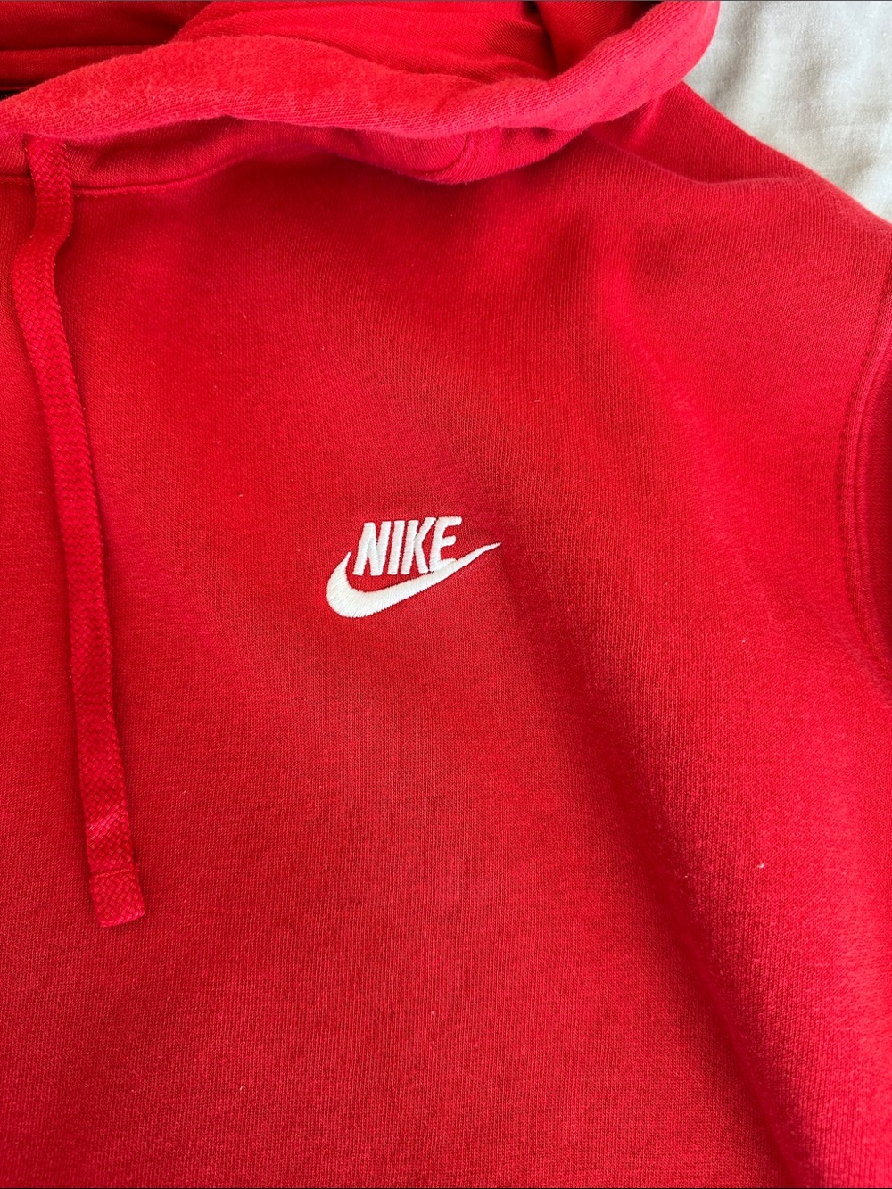 Nike Red Pullover Hoodie with White Swoosh - Picture 2 of 5